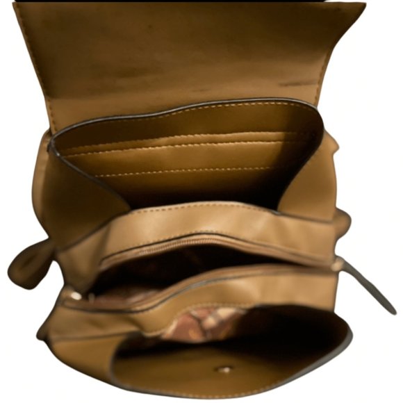 Brown Backpack | Faux Leather Bag - Picture 5 of 6